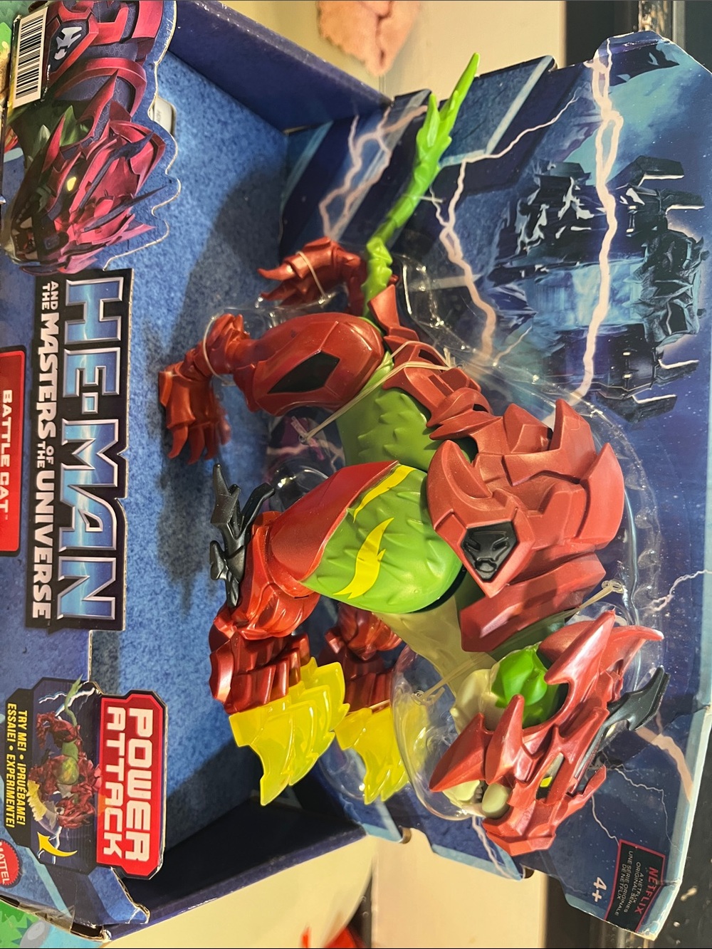 Mattel He-Man Battle Cat Figure in Red, Green & Yellow